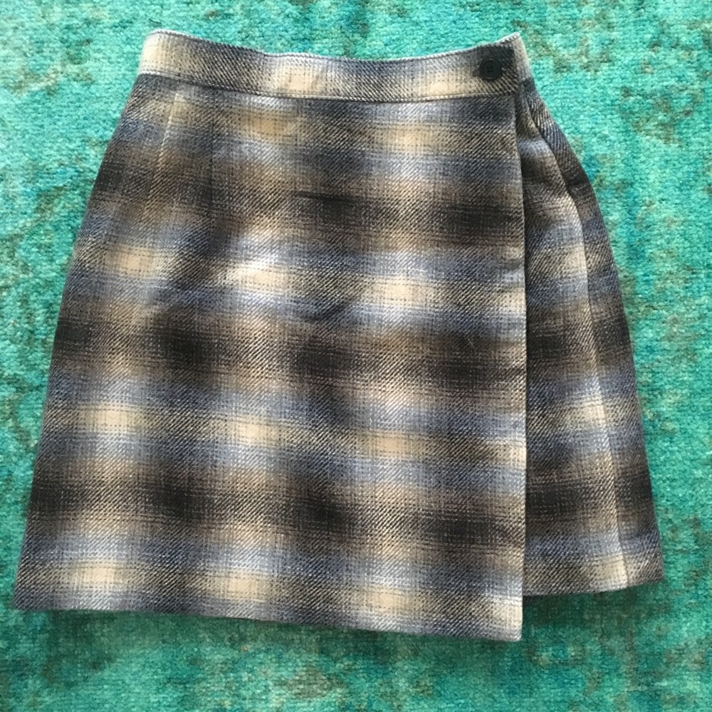 mini plaid wrap skirt